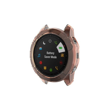 For Garmin Fenix 6X / 6X Pro Smart Watch Half Coverage TPU Protective Case(Transparent Orange)-garmade.com