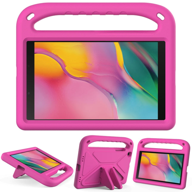 For Samsung Galaxy Tab A 8.0 2019 SM-T290 / SM-T295 Handle Portable EVA Shockproof Anti Falling Protective Case with Triangle Holder(Rose Red)-garmade.com