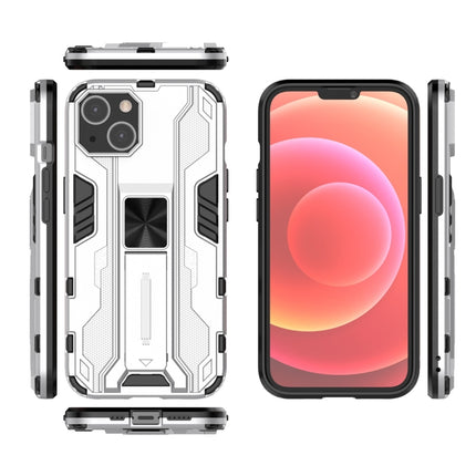 Supersonic PC + TPU Shock-proof Protective Case with Holder For iPhone 13(Silver)-garmade.com