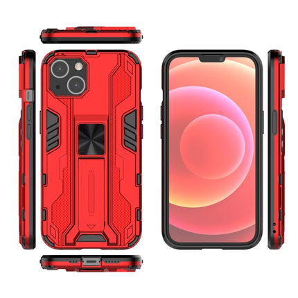 Supersonic PC + TPU Shock-proof Protective Case with Holder For iPhone 13(Red)-garmade.com