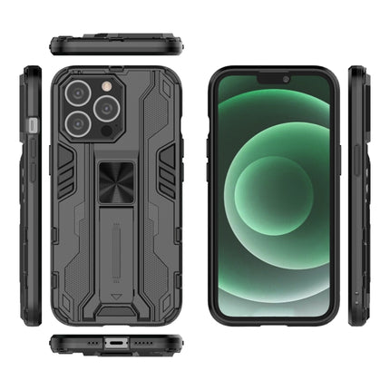 Supersonic PC + TPU Shock-proof Protective Case with Holder For iPhone 13 Pro(Black)-garmade.com
