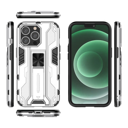 Supersonic PC + TPU Shock-proof Protective Case with Holder For iPhone 13 Pro(Silver)-garmade.com