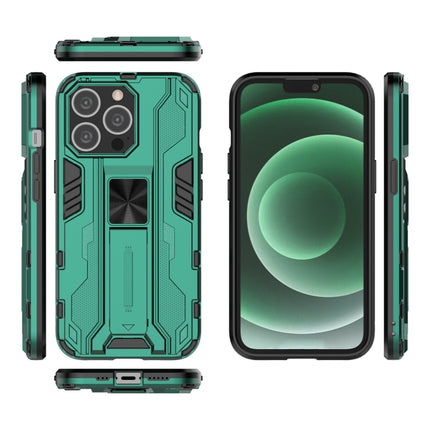 Supersonic PC + TPU Shock-proof Protective Case with Holder For iPhone 13 Pro(Green)-garmade.com