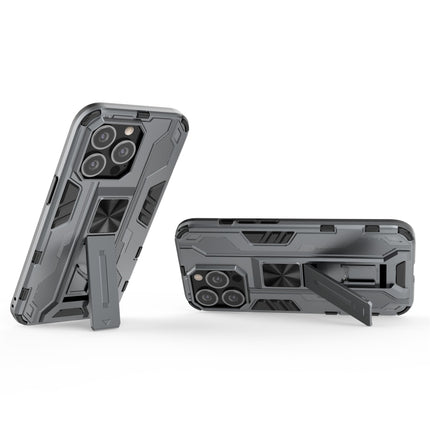 Supersonic PC + TPU Shock-proof Protective Case with Holder For iPhone 13 Pro(Grey)-garmade.com