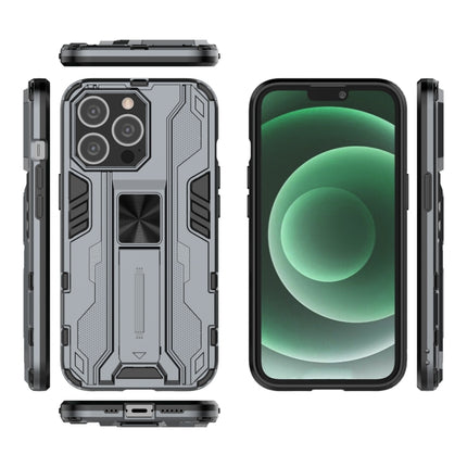 Supersonic PC + TPU Shock-proof Protective Case with Holder For iPhone 13 Pro(Grey)-garmade.com