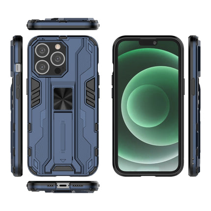 Supersonic PC + TPU Shock-proof Protective Case with Holder For iPhone 13 Pro(Blue)-garmade.com