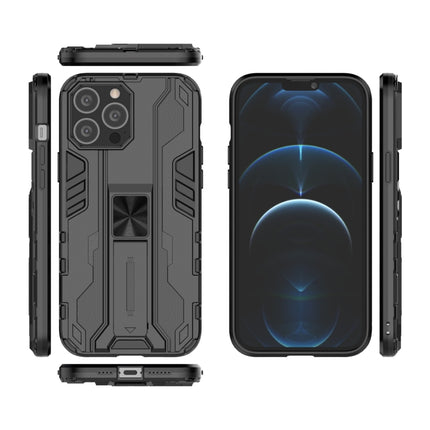 Supersonic PC + TPU Shock-proof Protective Case with Holder For iPhone 13 Pro Max(Black)-garmade.com