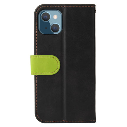 Business Stitching-Color Horizontal Flip PU Leather Case with Holder & Card Slots & Photo Frame For iPhone 13 mini(Green)-garmade.com