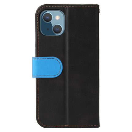 Business Stitching-Color Horizontal Flip PU Leather Case with Holder & Card Slots & Photo Frame For iPhone 13 mini(Blue)-garmade.com