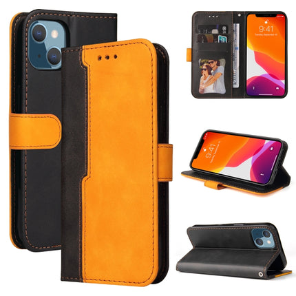 Business Stitching-Color Horizontal Flip PU Leather Case with Holder & Card Slots & Photo Frame For iPhone 13 mini(Orange)-garmade.com