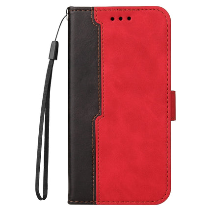 Business Stitching-Color Horizontal Flip PU Leather Case with Holder & Card Slots & Photo Frame For iPhone 13 (Red)-garmade.com
