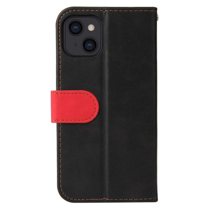 Business Stitching-Color Horizontal Flip PU Leather Case with Holder & Card Slots & Photo Frame For iPhone 13 (Red)-garmade.com