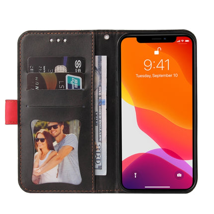 Business Stitching-Color Horizontal Flip PU Leather Case with Holder & Card Slots & Photo Frame For iPhone 13 (Red)-garmade.com