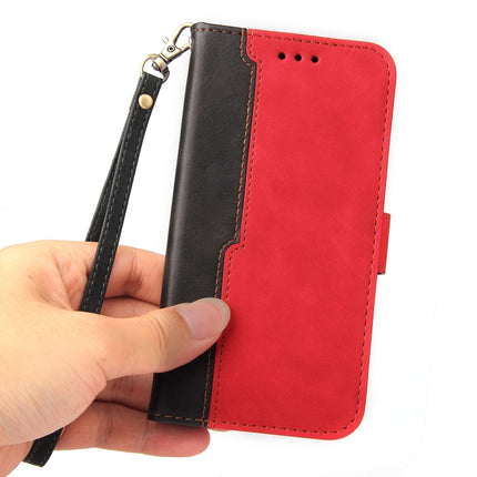 Business Stitching-Color Horizontal Flip PU Leather Case with Holder & Card Slots & Photo Frame For iPhone 13 (Red)-garmade.com