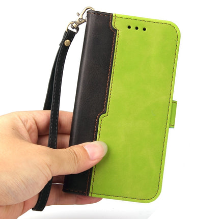 Business Stitching-Color Horizontal Flip PU Leather Case with Holder & Card Slots & Photo Frame For iPhone 13 (Green)-garmade.com