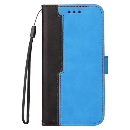 Business Stitching-Color Horizontal Flip PU Leather Case with Holder & Card Slots & Photo Frame For iPhone 13 (Blue)-garmade.com