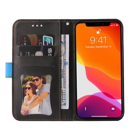 Business Stitching-Color Horizontal Flip PU Leather Case with Holder & Card Slots & Photo Frame For iPhone 13 (Blue)-garmade.com