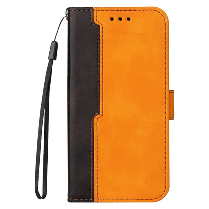 Business Stitching-Color Horizontal Flip PU Leather Case with Holder & Card Slots & Photo Frame For iPhone 13 (Orange)-garmade.com