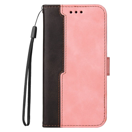Business Stitching-Color Horizontal Flip PU Leather Case with Holder & Card Slots & Photo Frame For iPhone 13 (Pink)-garmade.com