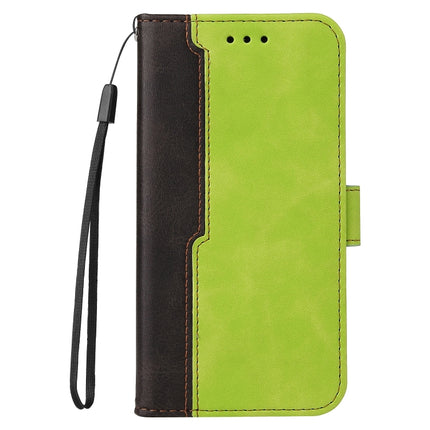 Business Stitching-Color Horizontal Flip PU Leather Case with Holder & Card Slots & Photo Frame For iPhone 13 Pro (Green)-garmade.com