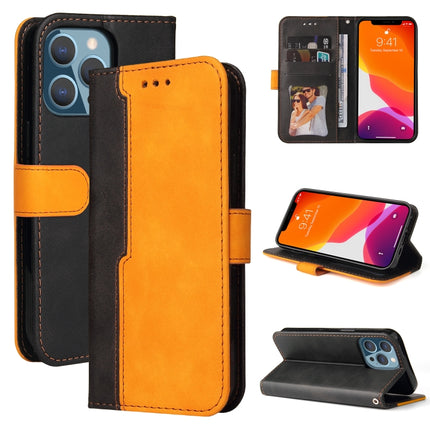 Business Stitching-Color Horizontal Flip PU Leather Case with Holder & Card Slots & Photo Frame For iPhone 13 Pro (Orange)-garmade.com