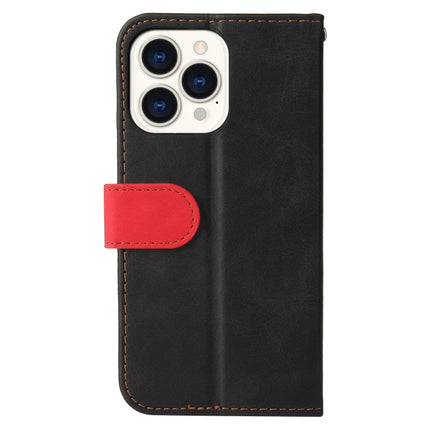 Business Stitching-Color Horizontal Flip PU Leather Case with Holder & Card Slots & Photo Frame For iPhone 13 Pro Max (Red)-garmade.com