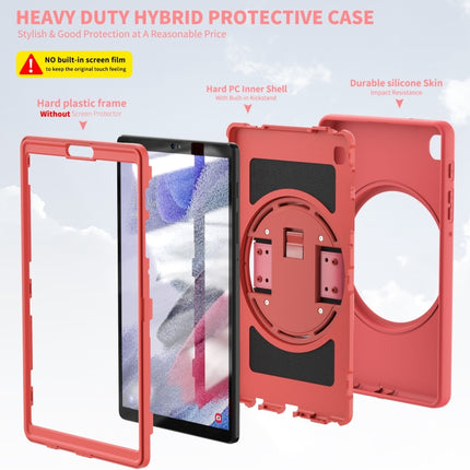 For Samsung Galaxy Tab A7 Lite 8.7 T220 360 Degree Rotation PC + TPU Protective Case with Holder & Hand-strap & Pen Slot(Pink)-garmade.com