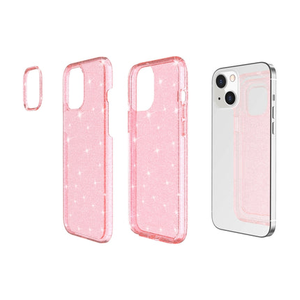 Shockproof Terminator Style Glitter Powder Protective Case For iPhone 13(Pink)-garmade.com