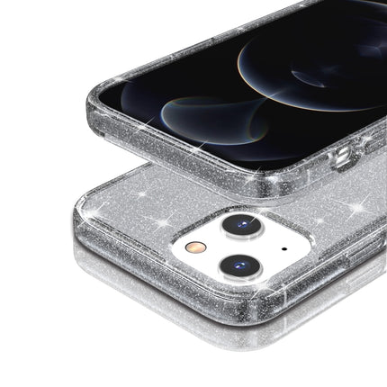 Shockproof Terminator Style Glitter Powder Protective Case For iPhone 13(Grey)-garmade.com