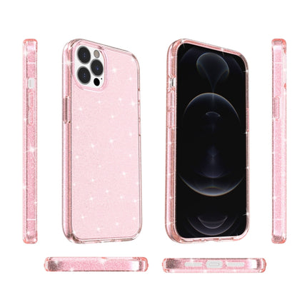 Shockproof Terminator Style Glitter Powder Protective Case For iPhone 13 Pro Max(Pink)-garmade.com