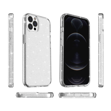 Shockproof Terminator Style Glitter Powder Protective Case For iPhone 13 Pro Max(White)-garmade.com