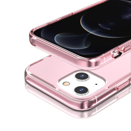 Shockproof Terminator Style Transparent Protective Case For iPhone 13 mini(Pink)-garmade.com
