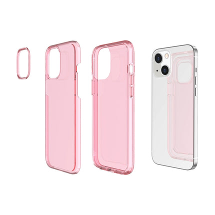 Shockproof Terminator Style Transparent Protective Case For iPhone 13(Pink)-garmade.com
