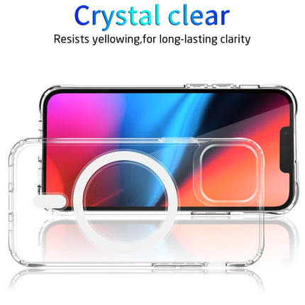 Magsafe Case Magnetic Ring Clear Crystal Acrylic +TPU Four-corner Airbag Shockproof Case For iPhone 13 mini(Transparent)-garmade.com