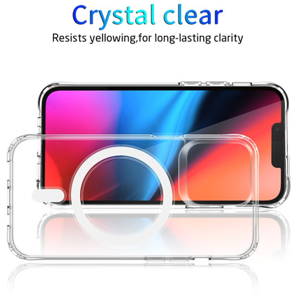 Magsafe Case Magnetic Ring Clear Crystal Acrylic +TPU Four-corner Airbag Shockproof Case For iPhone 13 Pro(Transparent)-garmade.com