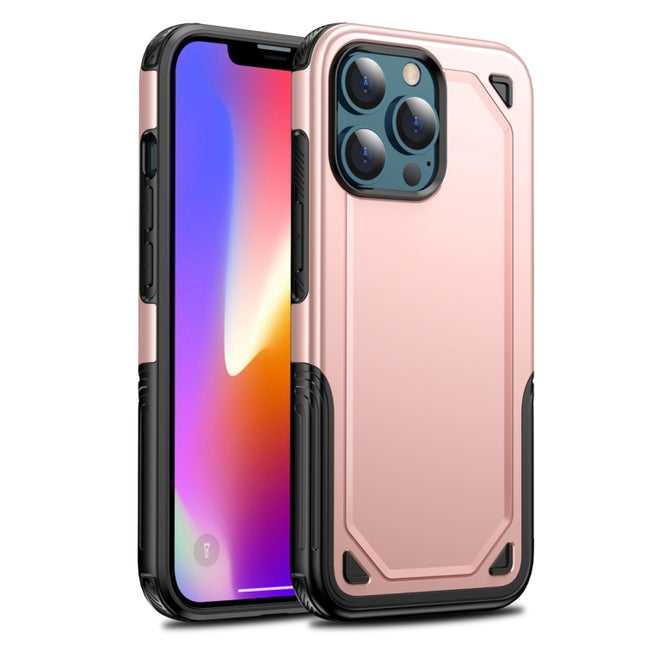 Shockproof Rugged Armor Protective Case For iPhone 13 mini(Rose Gold)-garmade.com
