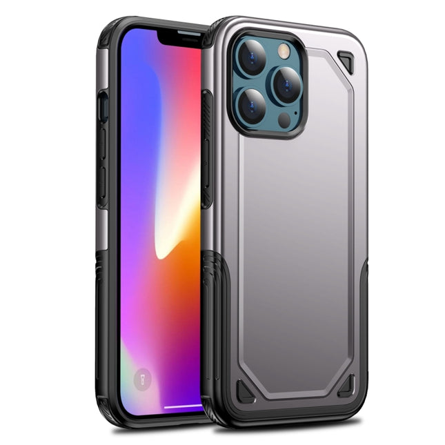 Shockproof Rugged Armor Protective Case For iPhone 13 Pro(Silver)-garmade.com