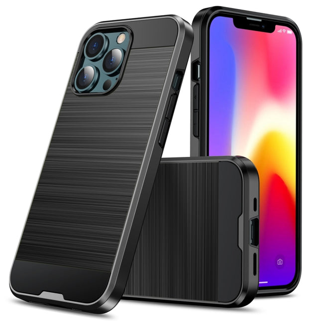 Brushed Texture Shockproof Protective Case For iPhone 13 mini(Black)-garmade.com