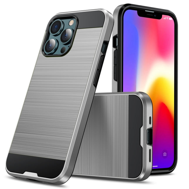 Brushed Texture Shockproof Protective Case For iPhone 13 mini(Silver)-garmade.com