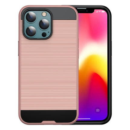 Brushed Texture Shockproof Protective Case For iPhone 13 Pro(Rose Gold)-garmade.com
