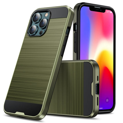 Brushed Texture Shockproof Protective Case For iPhone 13 Pro Max(Army Green)-garmade.com