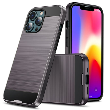 Brushed Texture Shockproof Protective Case For iPhone 13 Pro Max(Grey)-garmade.com