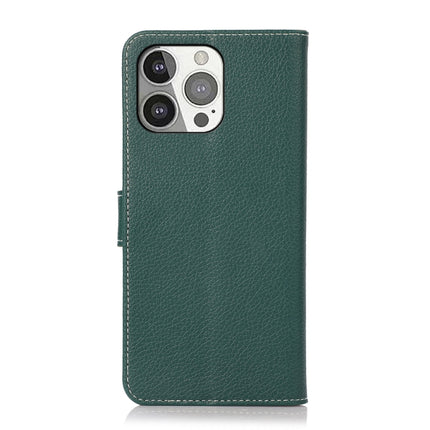Litchi Texture PU + TPU Horizontal Flip Leather Case with Holder & Card Slots & Wallet For iPhone 13 Pro(Dark Green)-garmade.com