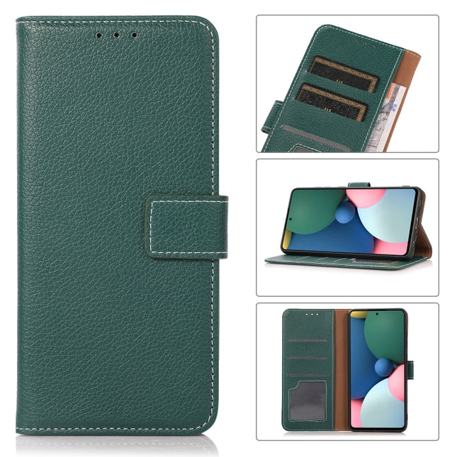 Litchi Texture PU + TPU Horizontal Flip Leather Case with Holder & Card Slots & Wallet For iPhone 13 mini(Dark Green)-garmade.com