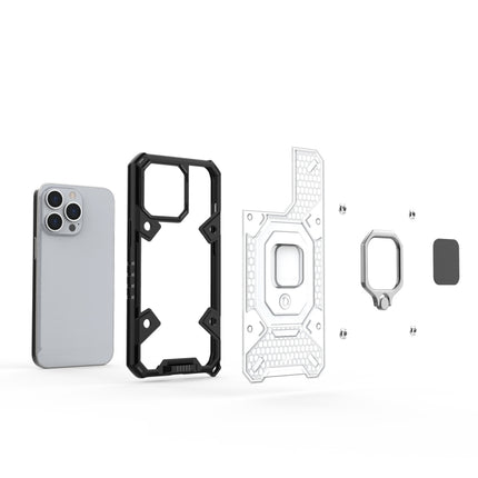 Space PC+TPU Ring Holder Protective Case For iPhone 13 Pro(White)-garmade.com