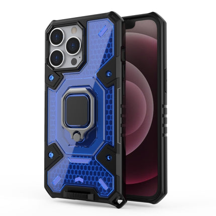 Space PC+TPU Ring Holder Protective Case For iPhone 13 Pro(Blue)-garmade.com