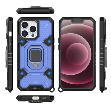 Space PC+TPU Ring Holder Protective Case For iPhone 13 Pro(Blue)-garmade.com