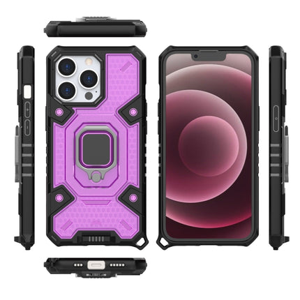 Space PC+TPU Ring Holder Protective Case For iPhone 13 Pro(Purple)-garmade.com