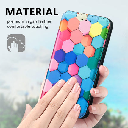 Colored Drawing Magnetic Horizontal Flip PU Leather Case with Holder & Card Slots & Wallet For iPhone 13 mini(Color Honeycomb)-garmade.com
