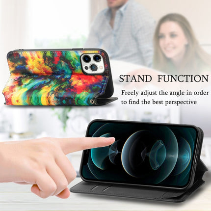 Colored Drawing Magnetic Horizontal Flip PU Leather Case with Holder & Card Slots & Wallet For iPhone 13 Pro(Color Cloud)-garmade.com